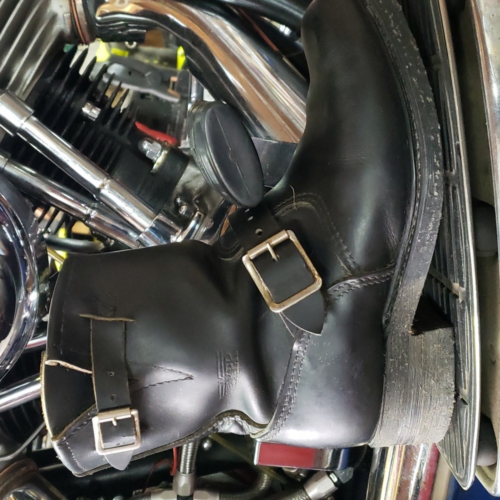 Leather Moto Engineer Boots